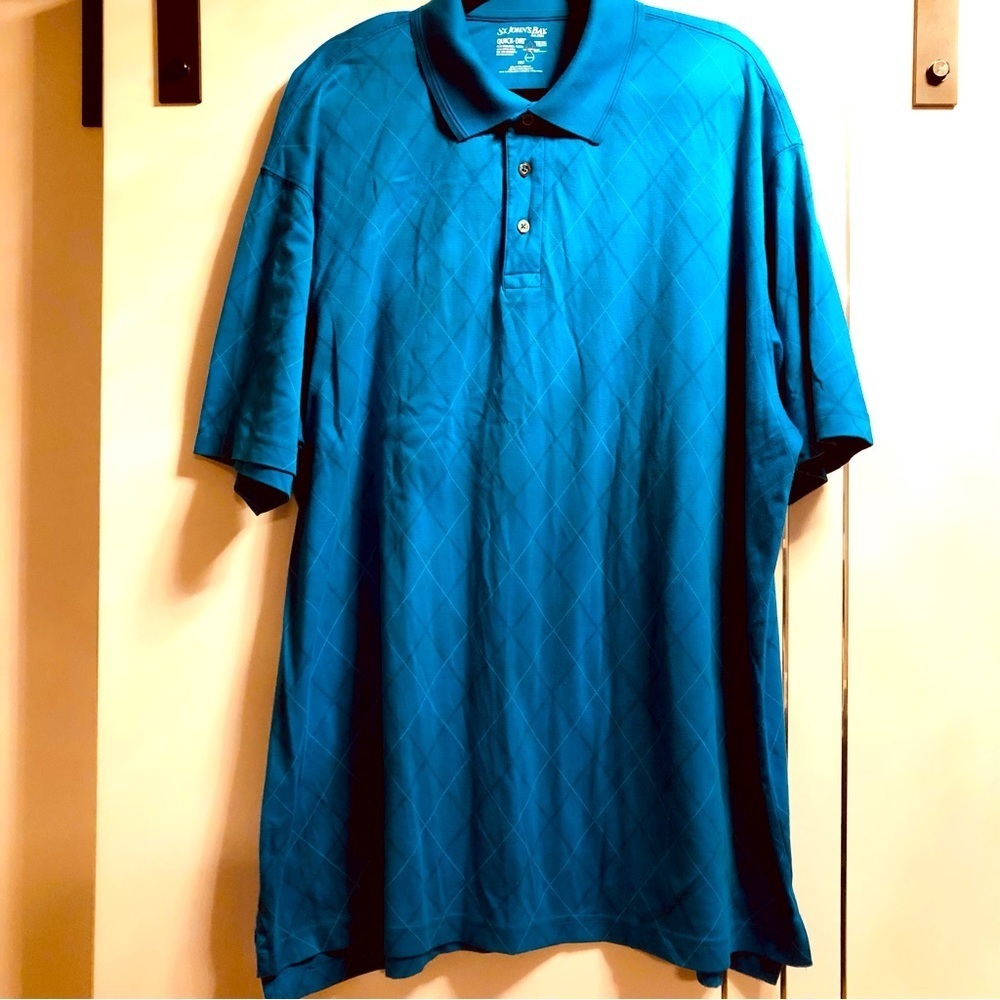 Big & Tall 2XLT St John’s Bay Quick-Dri Performance Short Sleeve Polo Shirt Blue
